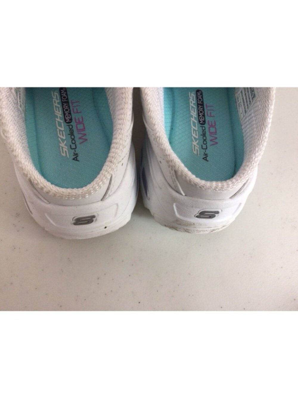 Skechers D'Lites Mules White Memory Foam Slip On Sneakers Women 6.5 - Picture 5 of 8